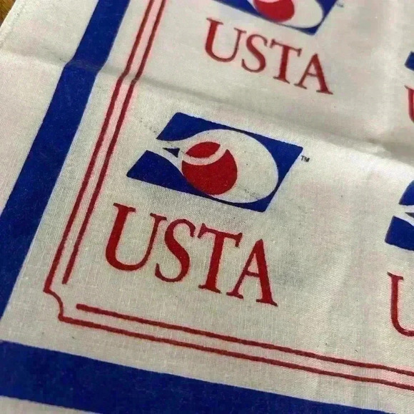 Vintage USTA United States Tennis Association Cotton Scarf - Picture 4 of 4